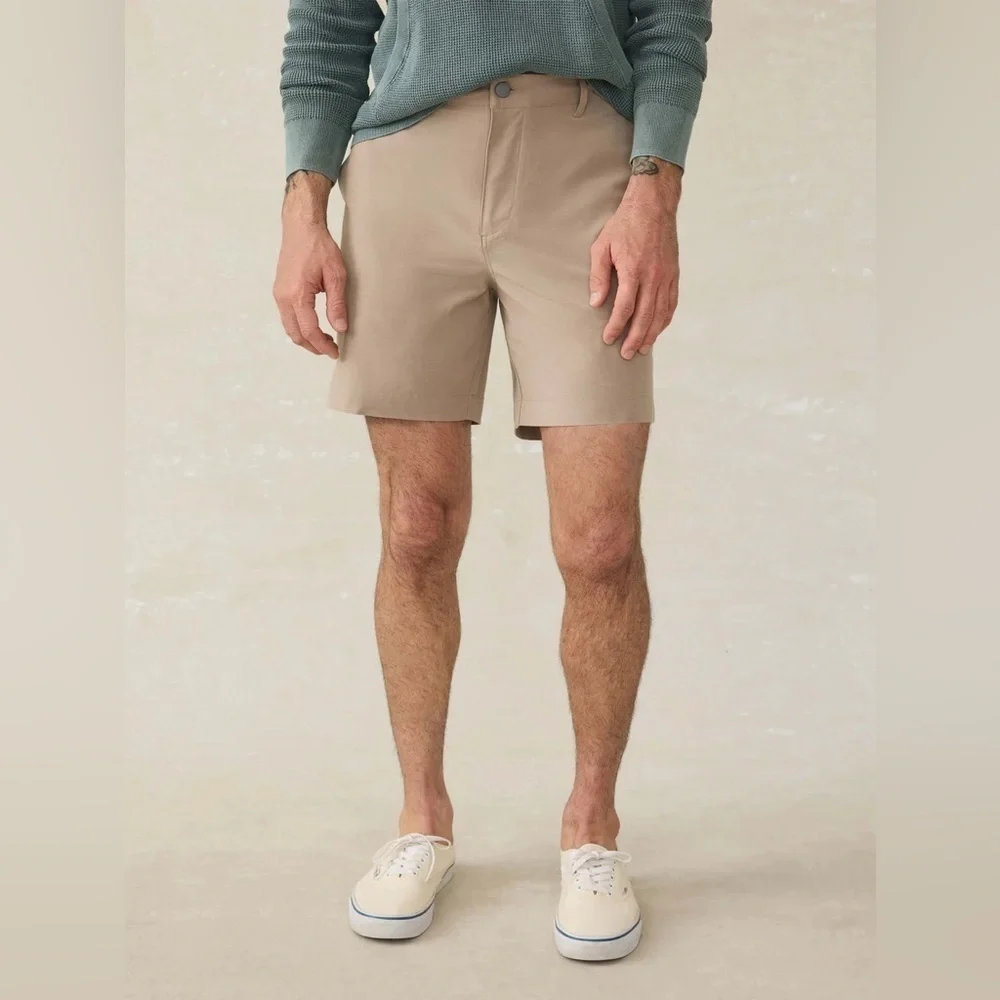 Faherty Tan All Day Chino Shorts 42W